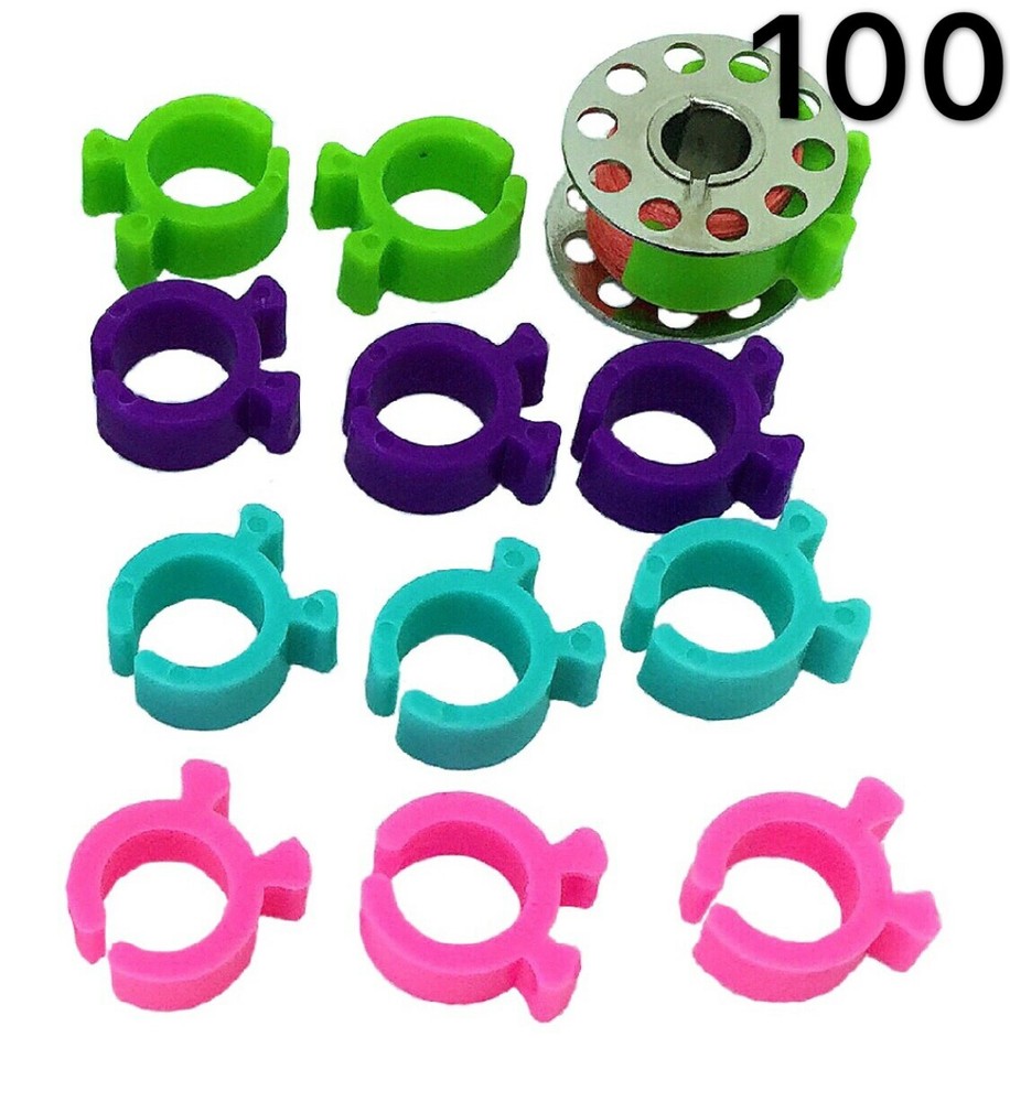 PeavyTailor 100Pcs (#12)Bobbin Holders Thread Clips Spool Huggers for Embroidery