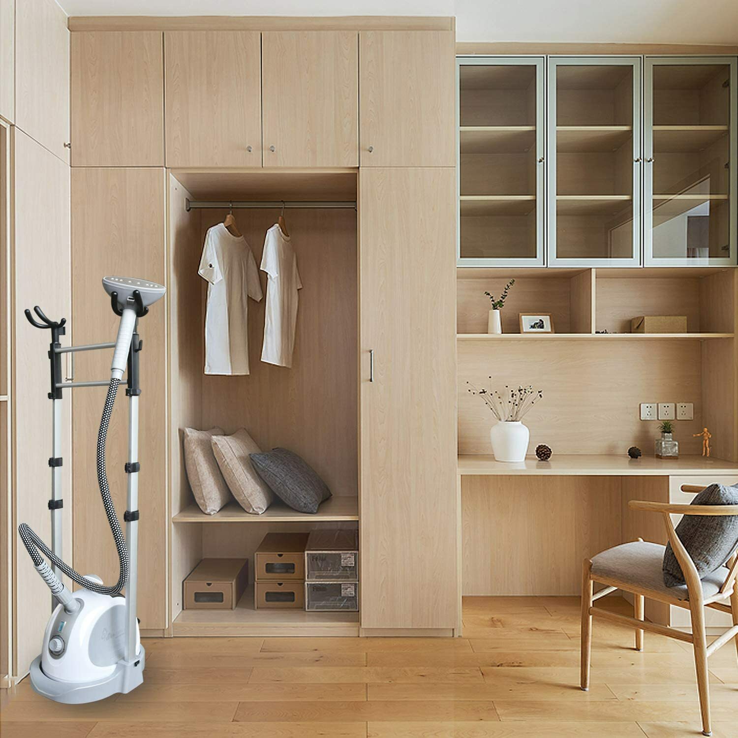 PowCube Garment Steamer,Standing Clothes Steamer with Clothes Hanger