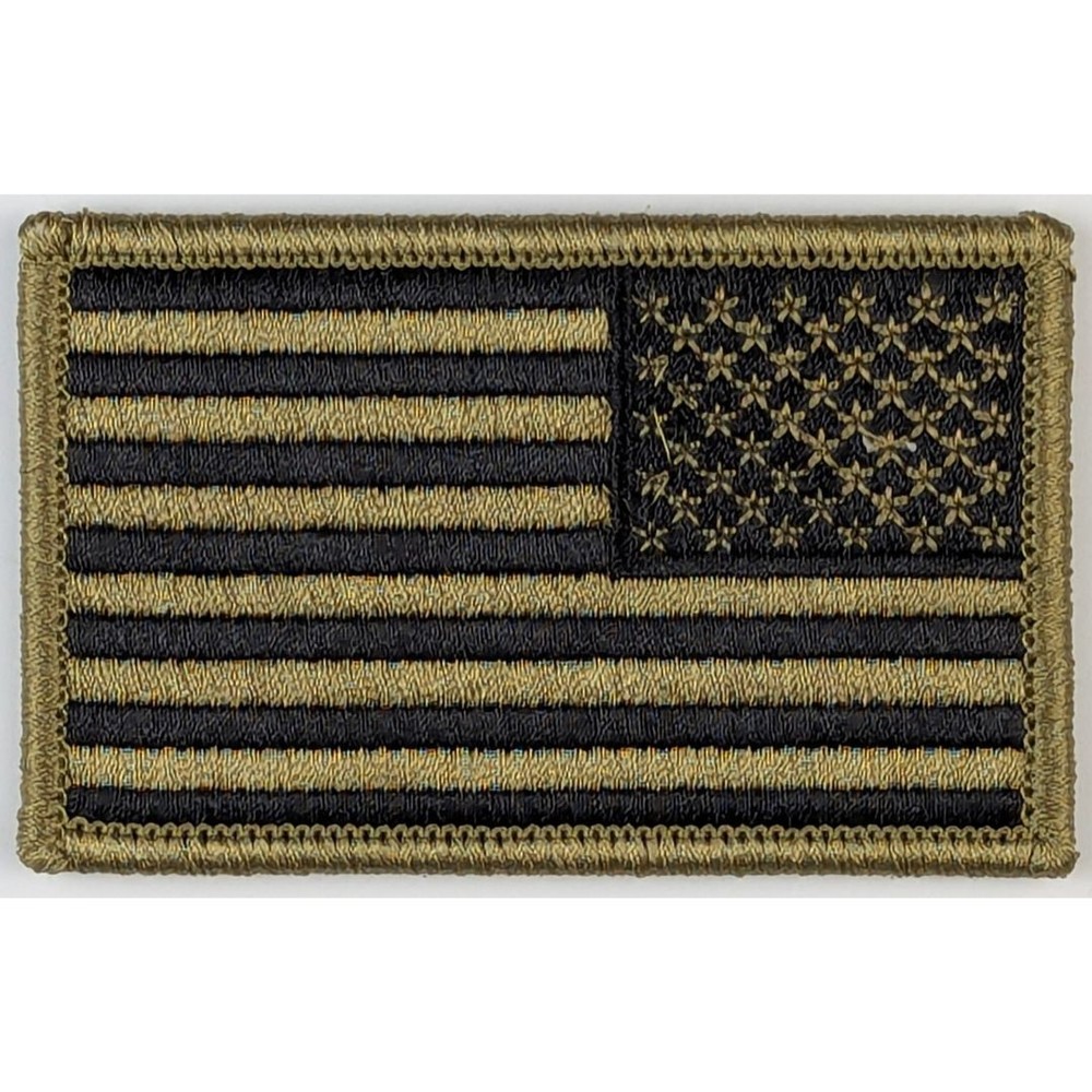 OCP Reverse American Flag Patch; Army Combat Uniform "Deployment Flag" Hook Back