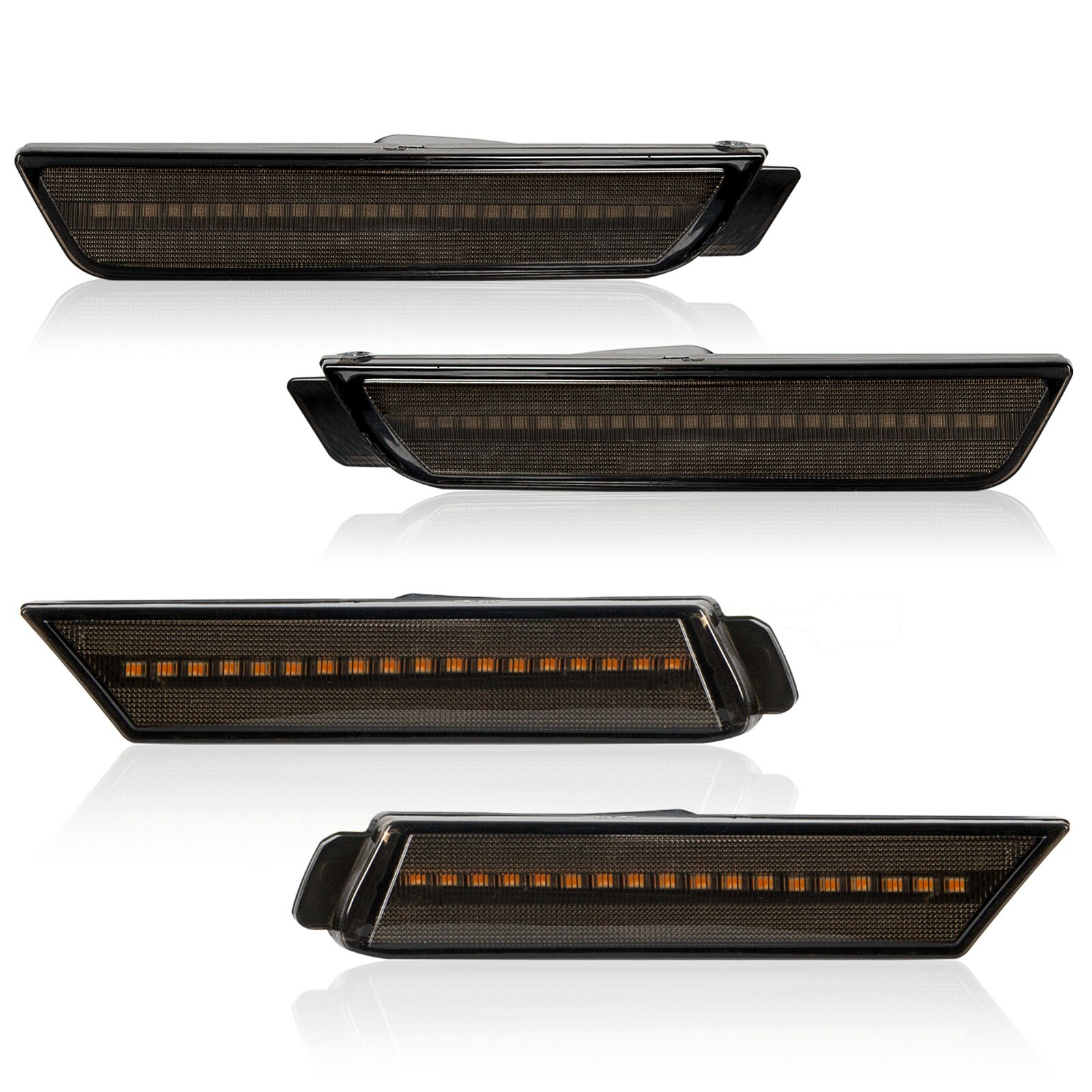 4PCS LED Bumper Side Smoked Marker Light Lamps Set For 2010-2015 Chevy Camaro