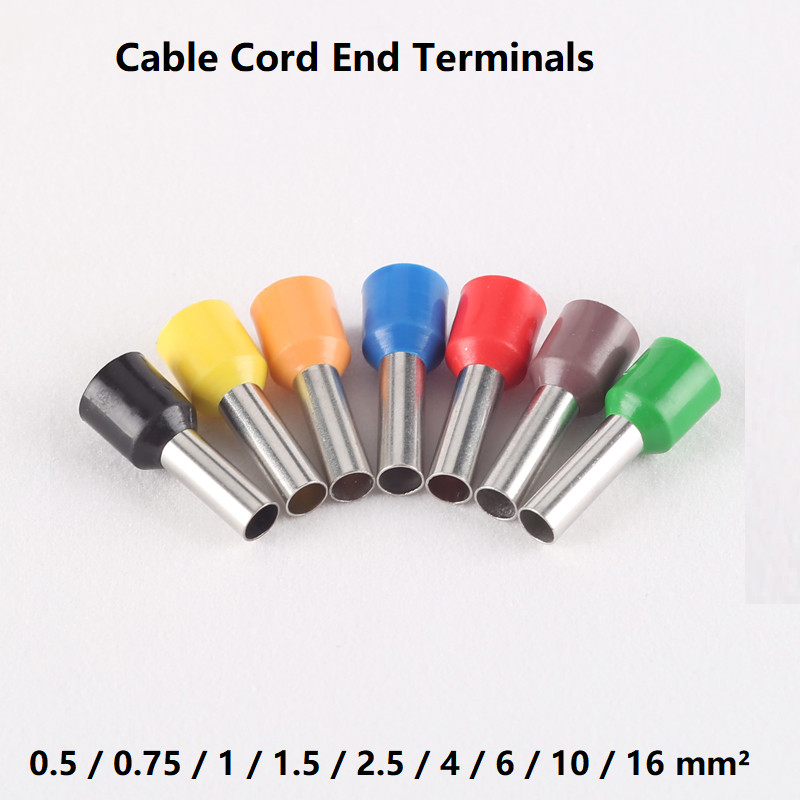 Cable Cord End Terminals, Single Entry Bootlace Ferrules Terminal 0.5mm² - 16mm²