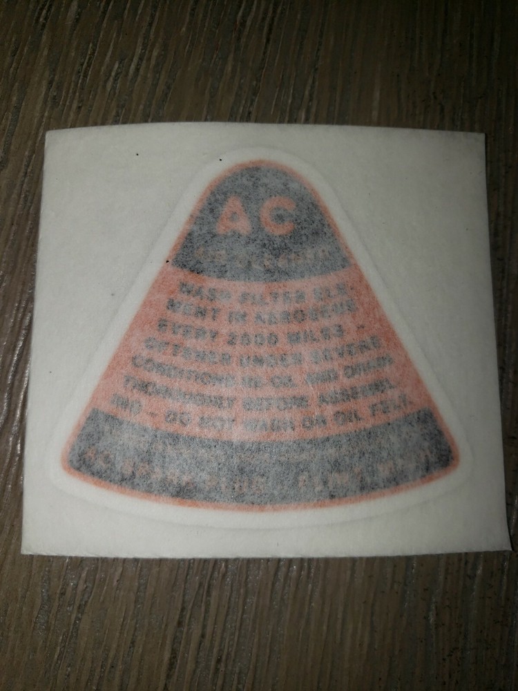 NEW AC pancake air cleaner sticker