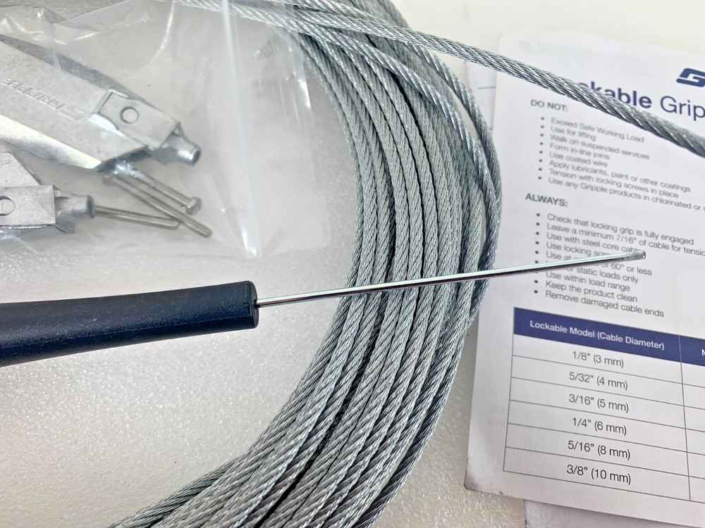 American LS-CABLE-110, Galvanized Cable Kit, 110' Cable, 2-Locks & 1 Release Key