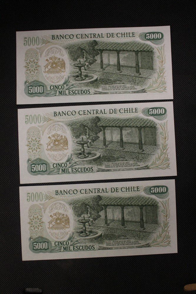 1967 Chile 5,000 Escudos Uncirculated Note - Single Note