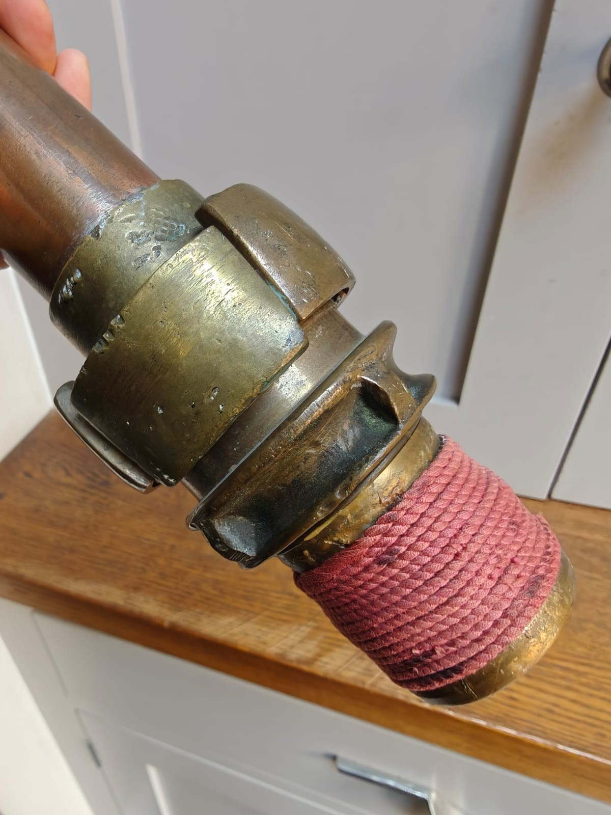 Vintage fire old brass copper bronze hose nozzle end