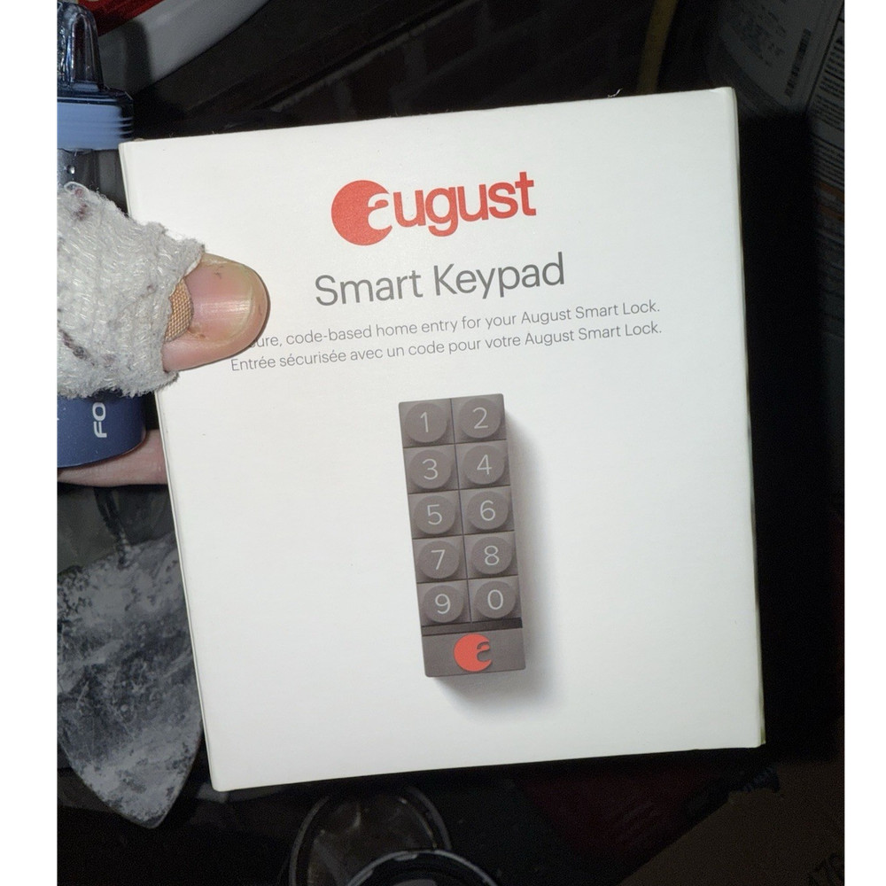 August Smart Keypad Bluetooth Keyless Electronic Gray Front Door Auto‑Relock