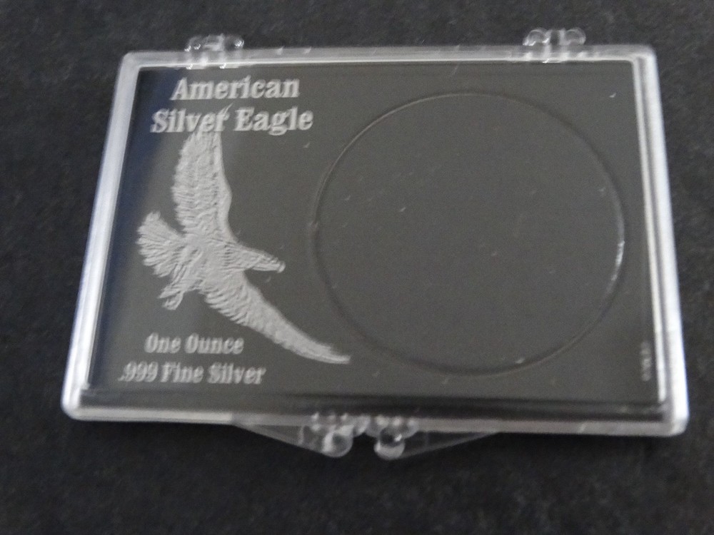 3 Edgar Marcus Silver Eagle Snaplock Case Coin Holder 2X3 Embossed Eagle