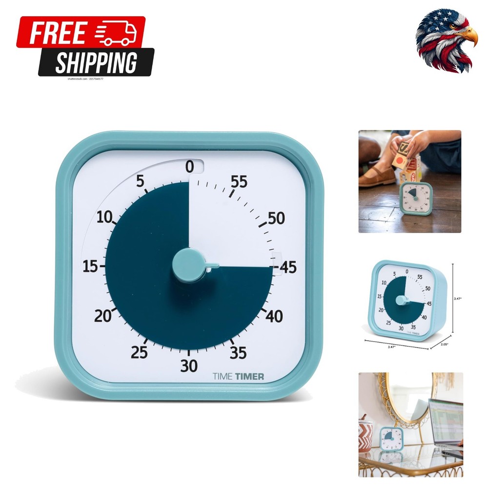 Silent Kids Desk Timer - 60-Minute Visual Timer for Focused Learning Tasks