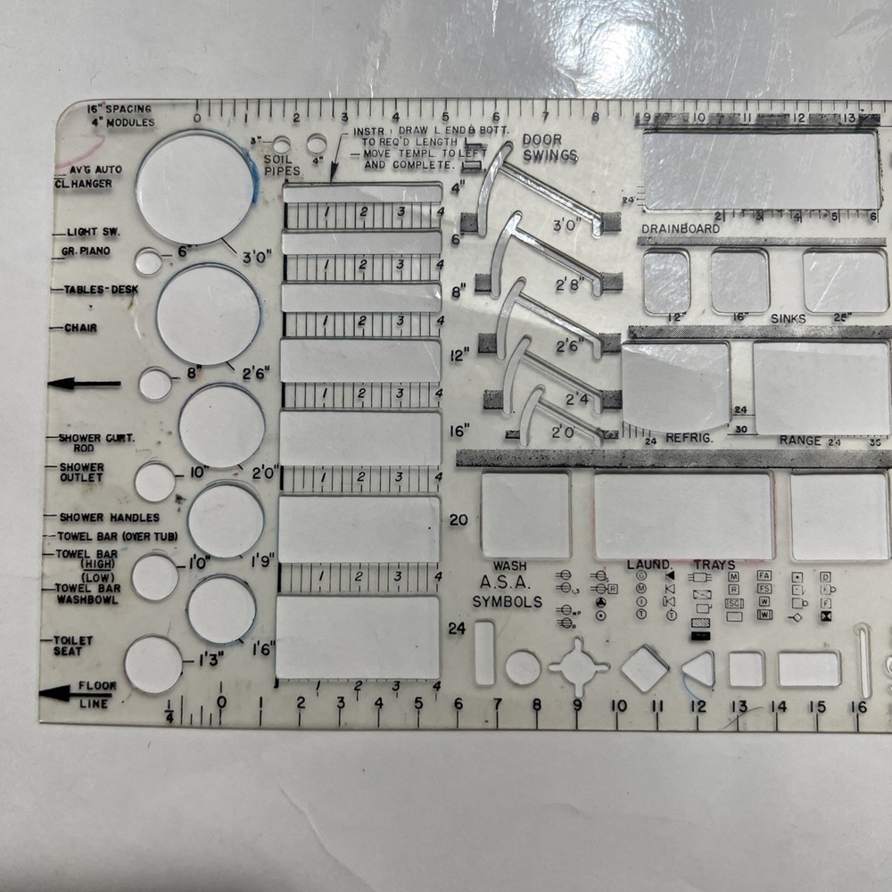 VTG Lot 3 Architectural Engineer Engineering Drafting Templates Tools Stencils