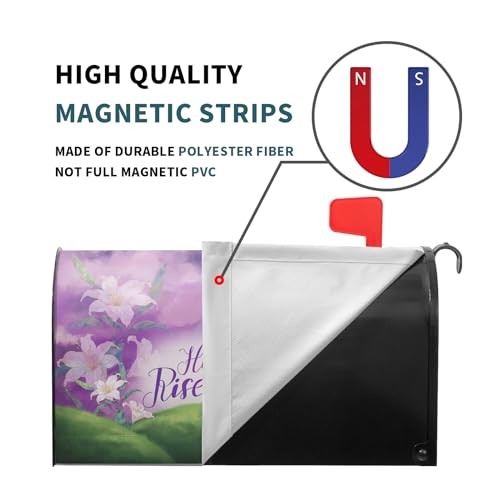 Easter He is Risen Mailbox Cover - Magnetic Happy Easter Mailbox Wrap -