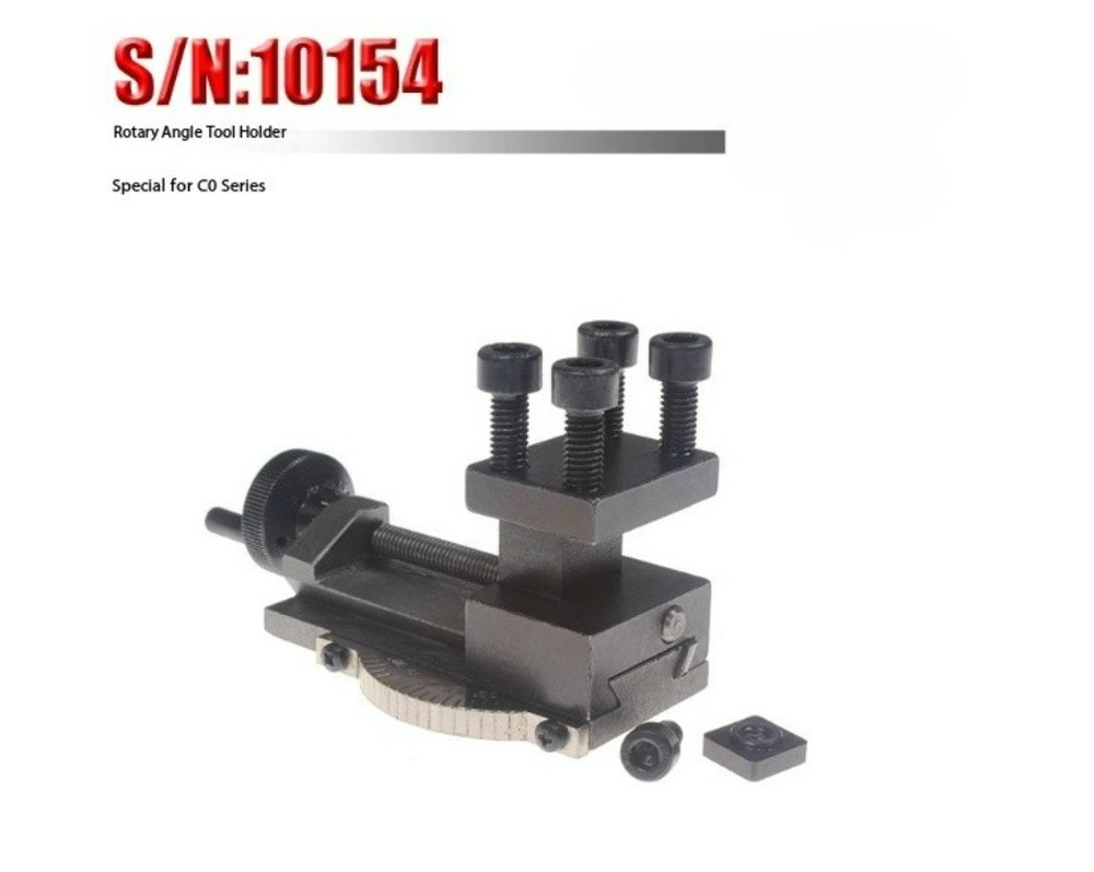 Small Lathe Dual-slot Tool Holder with Rotatable Angle-adjustable Tool Post