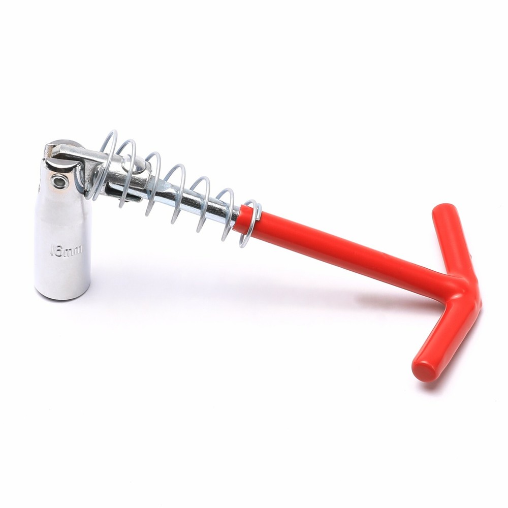 16mm Ignition Spark Plug Removal Tool T-Handle Flexible Spanner Socket Wrench