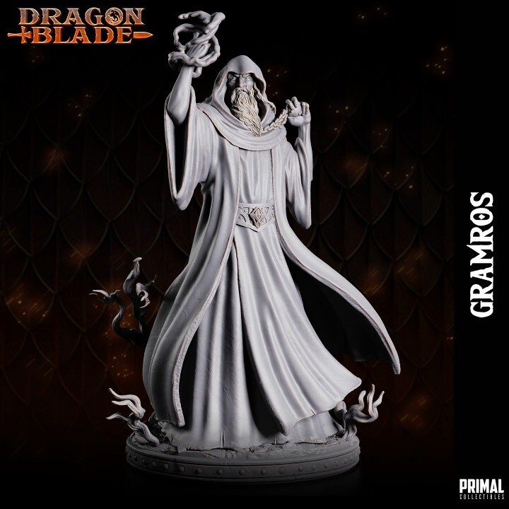 D&D Gamros Dark Wizard 32/75mm Scale Mini TTRPG