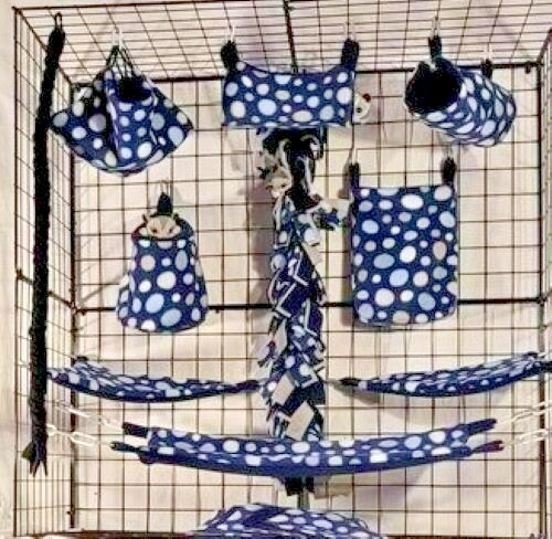 Blue Pebbles*Sugar Glider Cage set * Rat * double layer Fleece