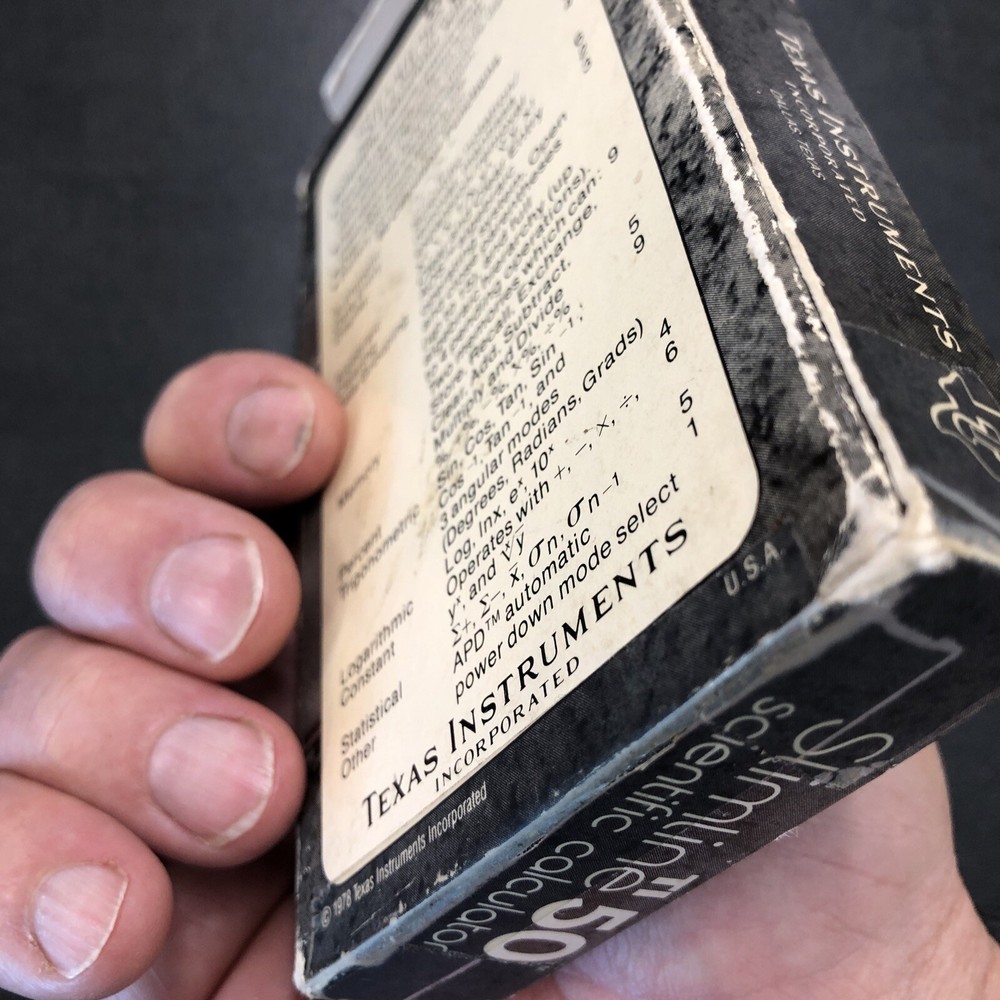 Vintage 1970s TEXAS INSTRUMENTS TI-50 ~ BOX ONLY