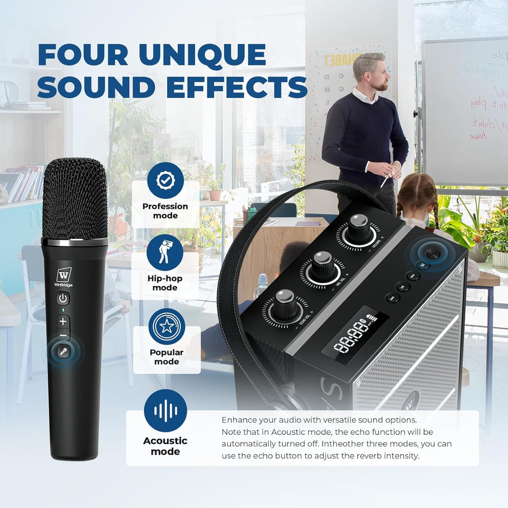 Wireless Voice Amplifier with Handheld Microphone, Portable Bluetooth Speaker Mi