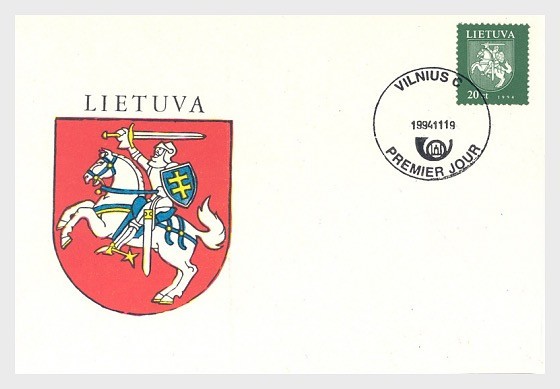 Lithuania - Definitive - Vytis - FDC