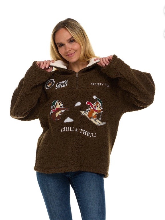Disney Chip ‘n Dale Winter Sherpa Pullover Jacket Womens Size Small NEW