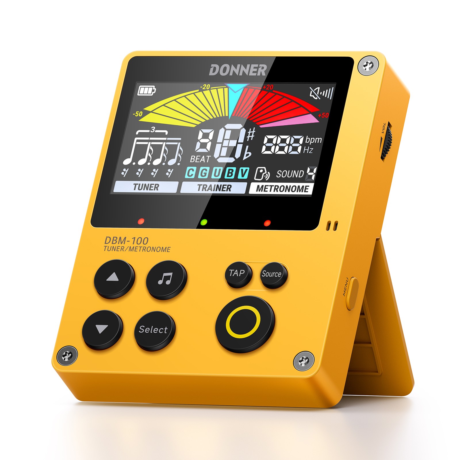 Donner DBM-100 Digital Metronome Tuner Guitar Bass Piano Drum Saxophone | Yellow