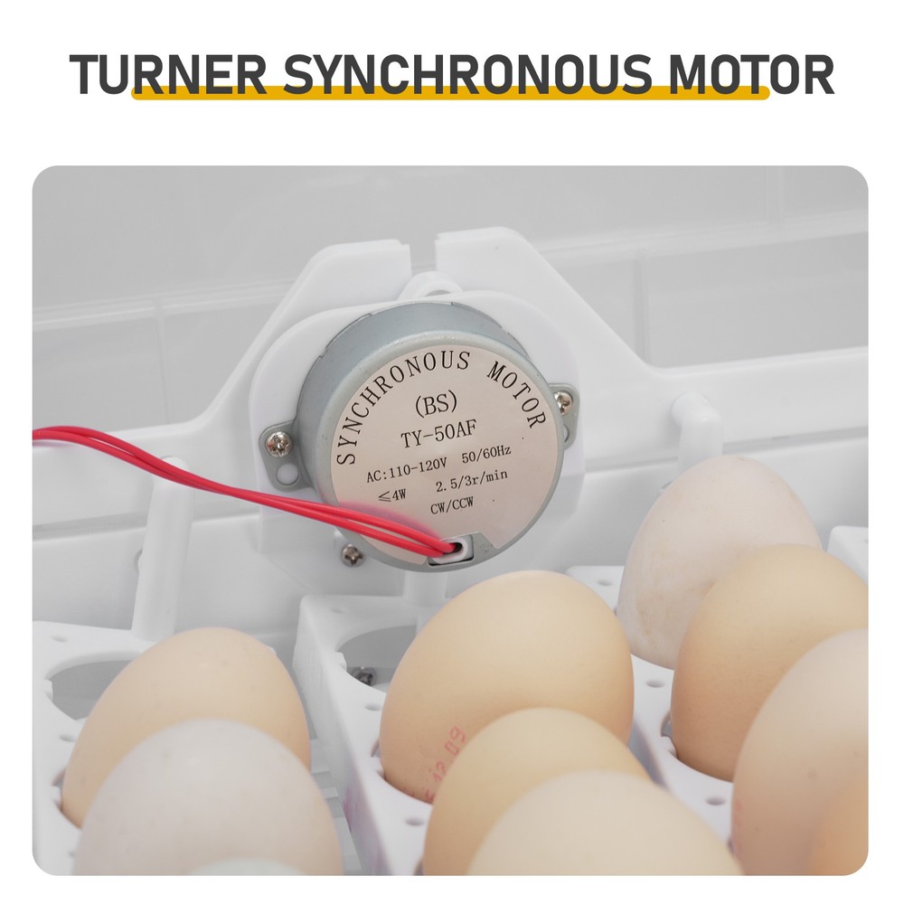 2 in 1 Egg Incubator Automatic Turner 48-96 Egg Hatching Temp & Humidity Control