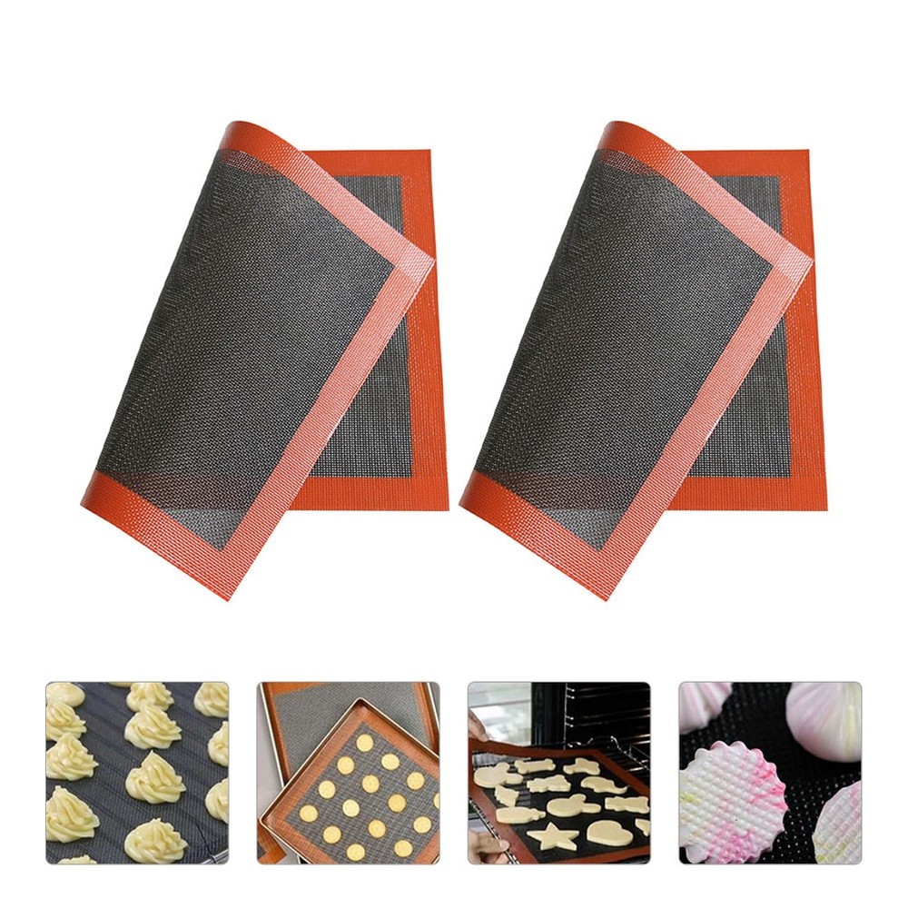 2 Pcs Baking Tray Insulation Cloth Silicone Pastry Mat Accessories