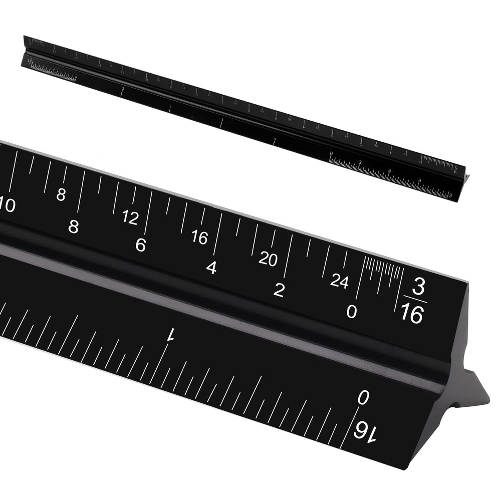 12 Inch Aluminum Architectural Scale Ruler for Engineers Architects Students