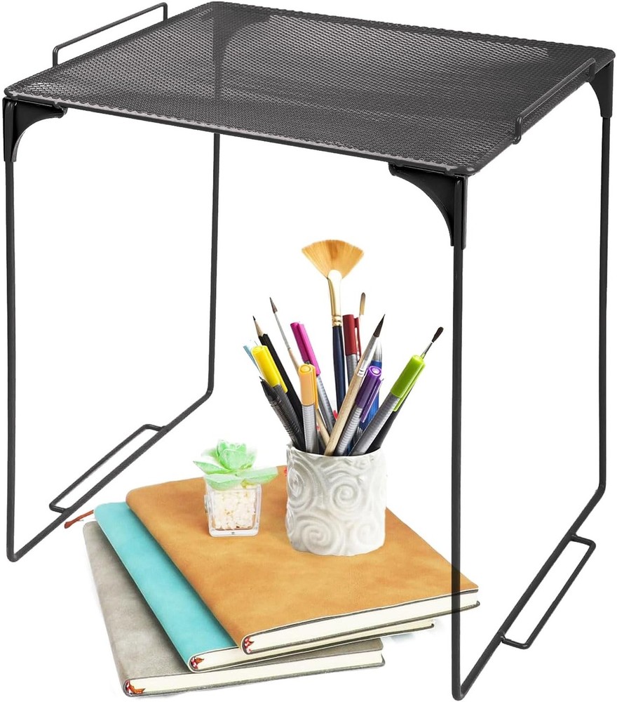 Piffny Versatile Metal Mesh Organizer Shelf, Stackable, for Standard Size Sch...