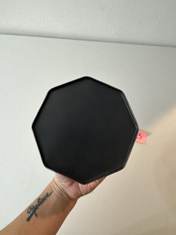 Old octagon shaped Removable Top Metal Tin