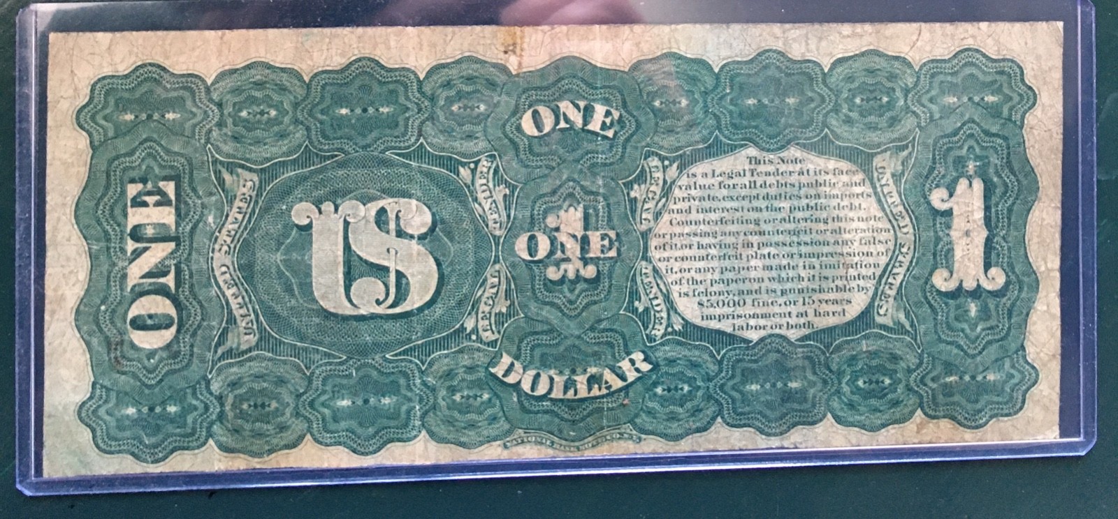 1869 $1 RAINBOW *Gorgeous Mid-Grade Example of this RARE Note* CV $1,020 in VF20