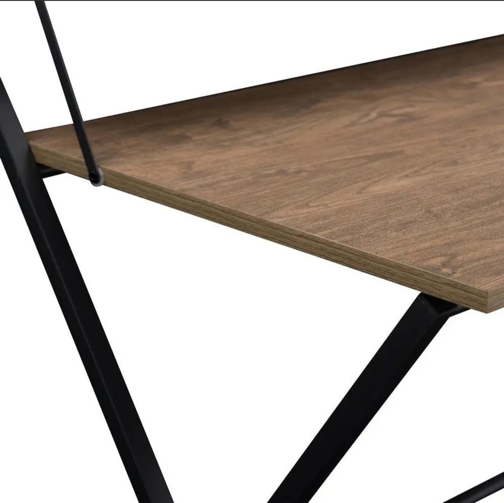 ReadyNow 25 in. W Rectangular Brown Steel Standing Folding Tray Desk