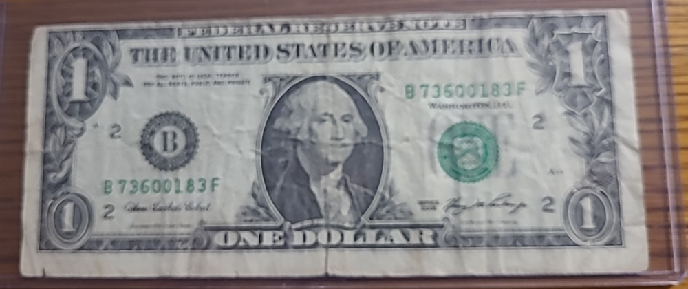 2006 $1 Dollar Bill  - MISALIGNED & MISCUT  NOTE