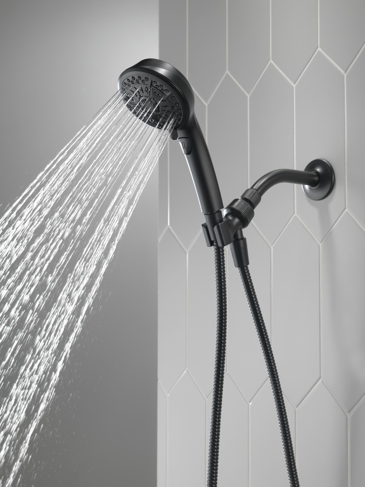 Delta 7-Setting Hand Shower Matte Black-Certified Refurbished