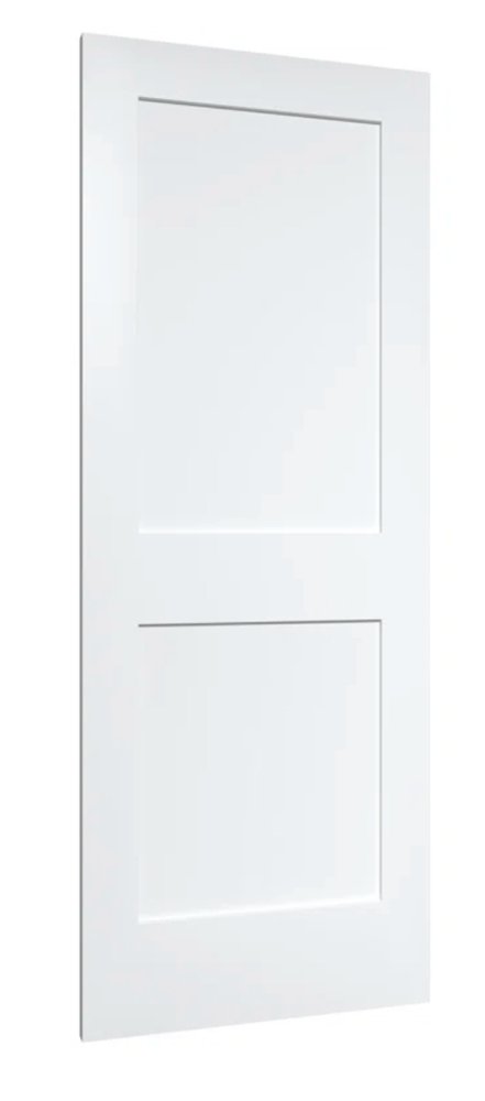 2 Flat Panel Primed Mission Shaker Stile & Rail Solid Core Int. Doors Door Slabs