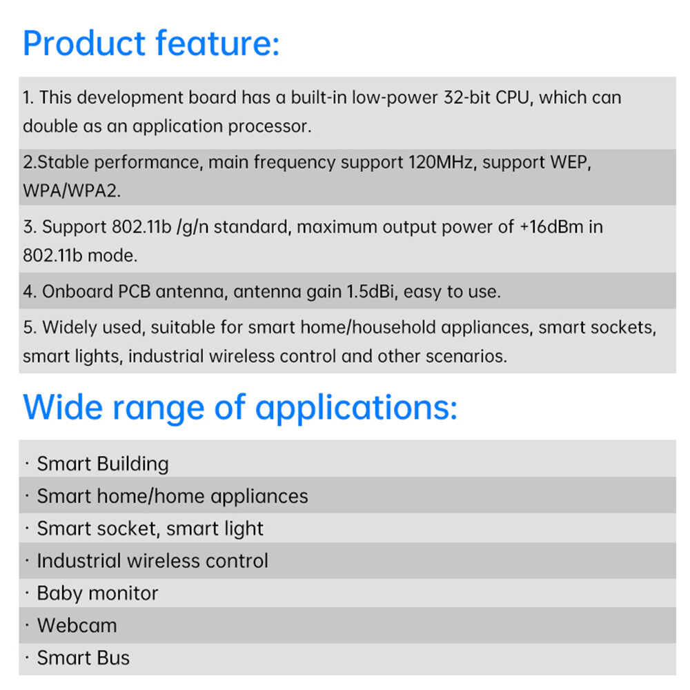 NiceMCU-WB3S WiFi Bluetooth Development Board CH340 Module Low-power 32-bit CPU