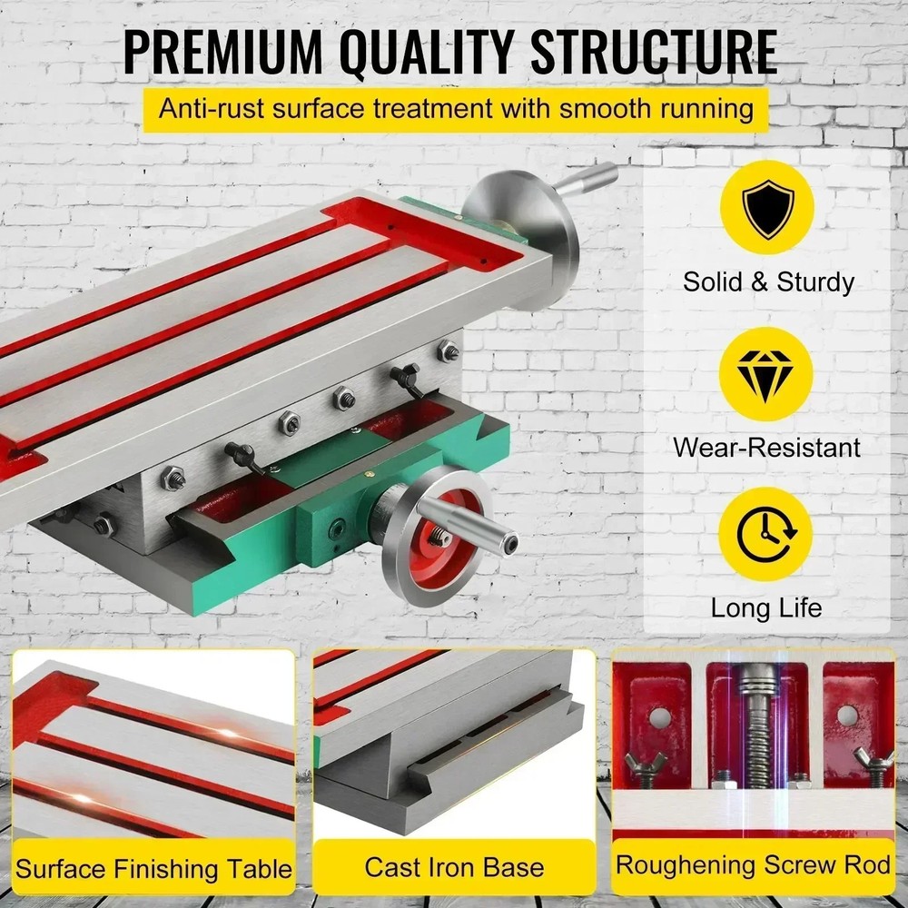 Milling Table Worktable Cross Milling Machine 17.7×6.7Inch Compound