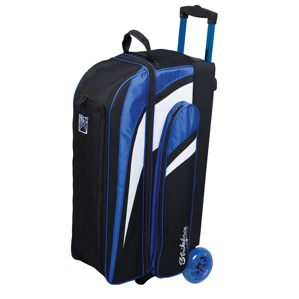 KR Strikeforce Cruiser Smooth Black/Blue 3 Ball Roller Bowling Bag