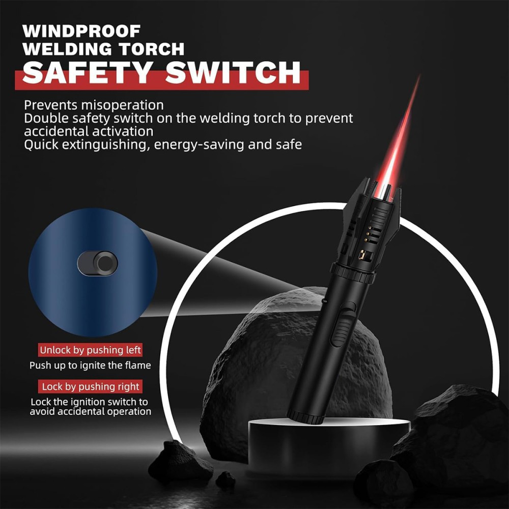 1PCS Jet Flame Lighter Refillable Storm Lighter Windproof Long Stick Lighter