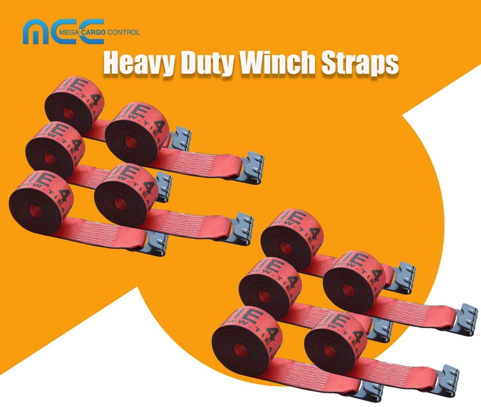 10 Pack 4" x 30' Winch Strap w/Flat Hook for Flatbed Truck Trailer Farm Tie Down