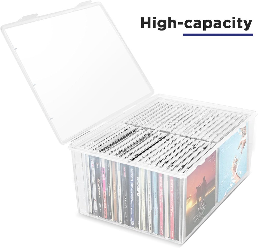 Plastic CD Storage Box Store 40 CDs Clear DVD Storage Case