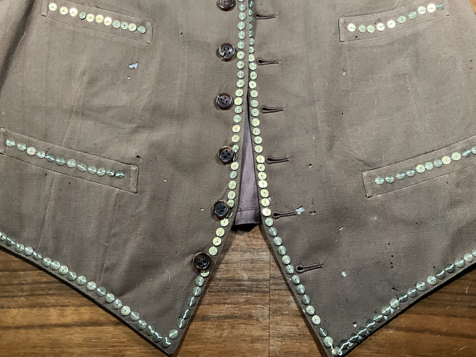 Vintage Native American Vest With Brass Sequins