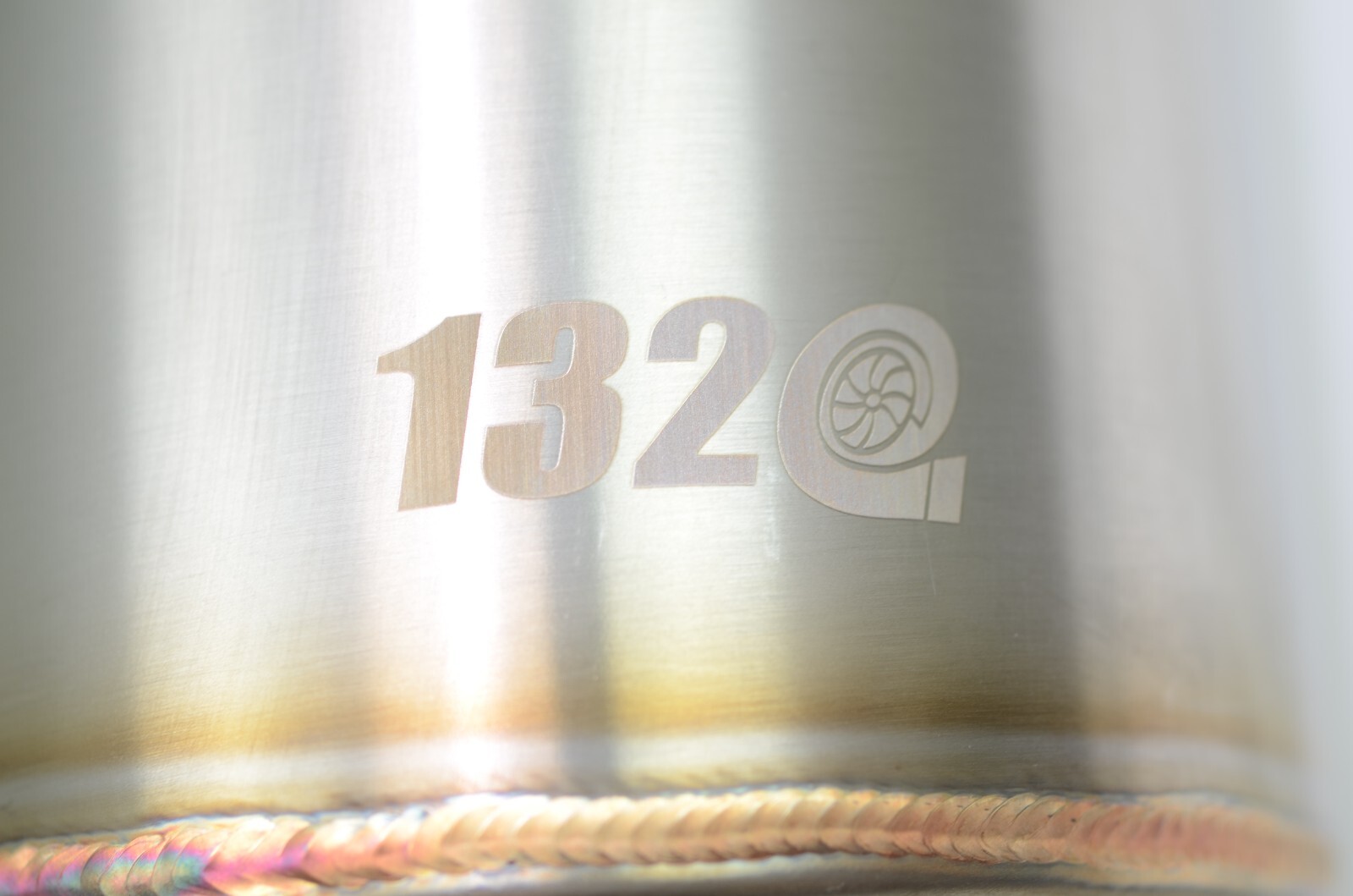 1320 Turn down dolphin muffler stainless steel universal 2.5" inlet 3.5" outlet