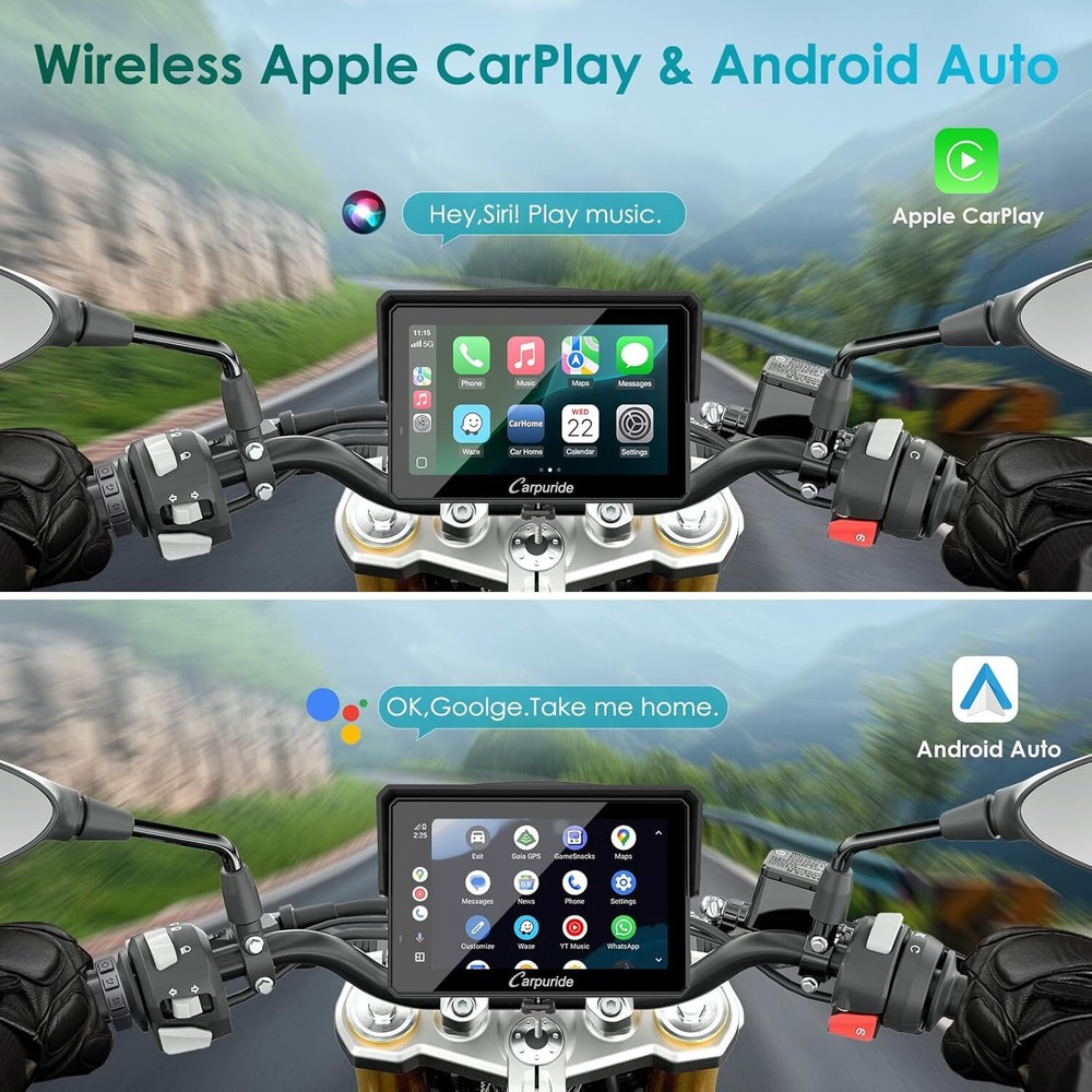 CARPURIDE W502S Wireless Carplay Android Auto Wired Controller with BM05 Mount