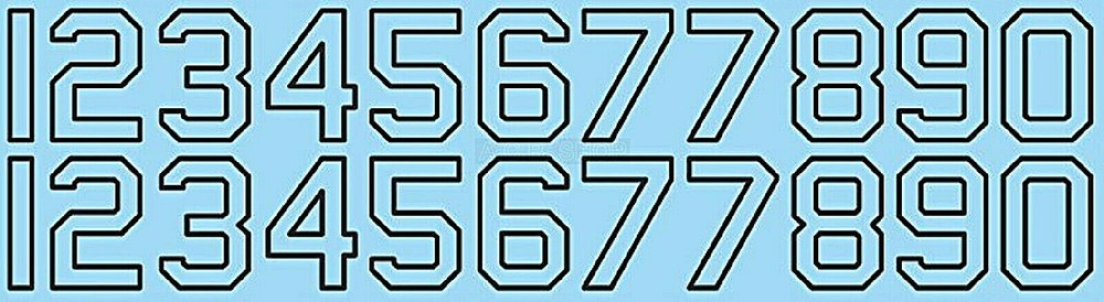 Start Numbers Black 23mm 1:18 Decal Decals