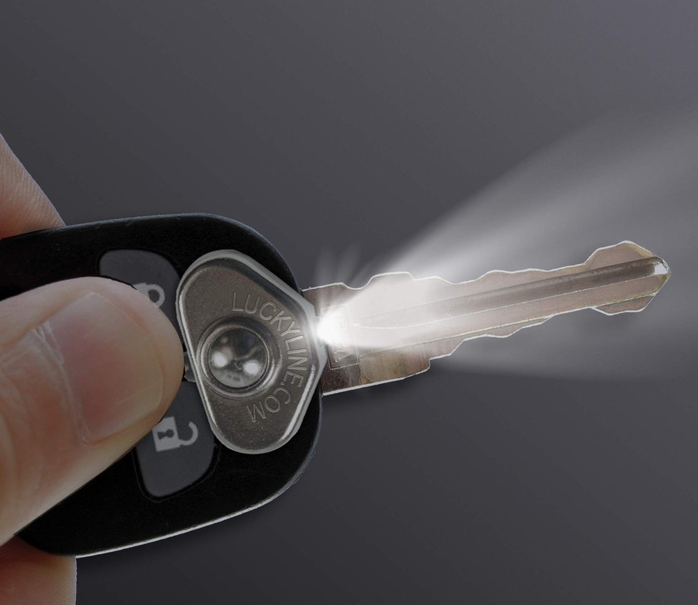 Smallest LED Thumb Light for Keys & Tools, Silver Keyring Flashlight 90701