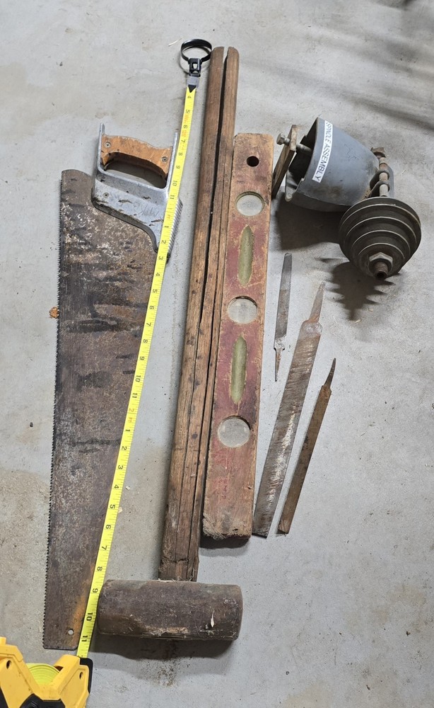 Vintage Handsaw & Sledge Hammer