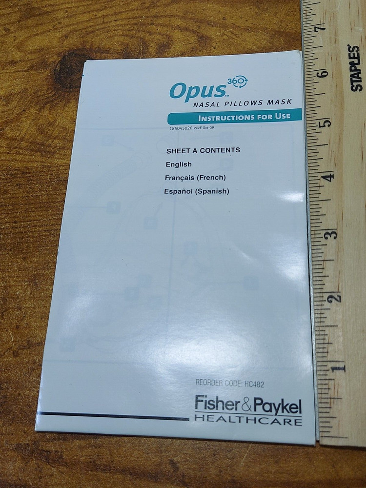 Opus Nasal Pillows Mask Instructions