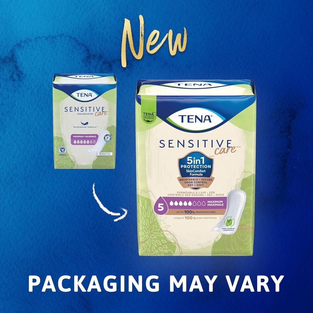 TENA Sensitive Care Maximum Pads, Regular Length, 56 Count