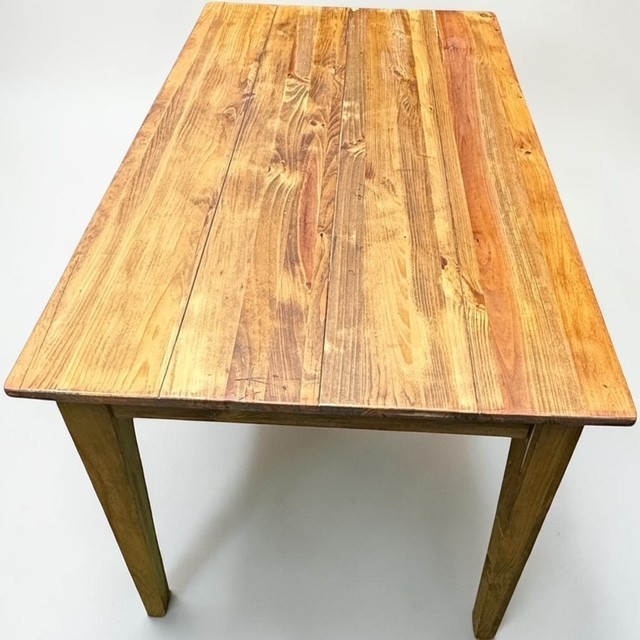 Vintage Solid Pine Farmhouse Kitchen Table Refinished Rustic 48x30