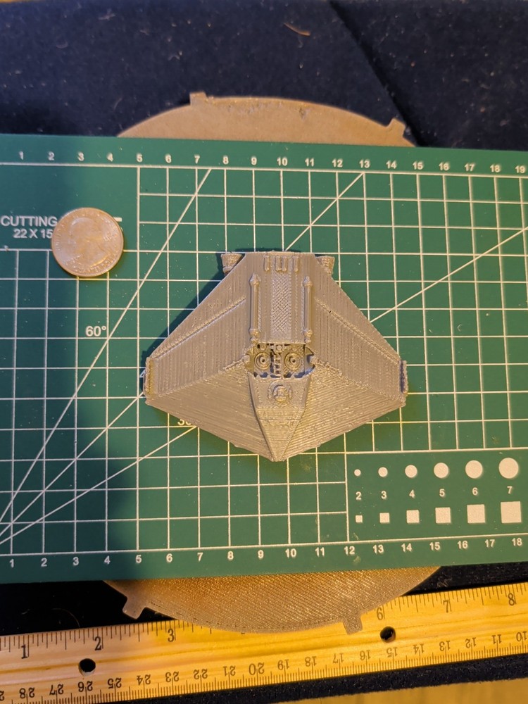 3d Printed 3-in Model Battlestar Galactica Fleet Triangle Ship Unpainted