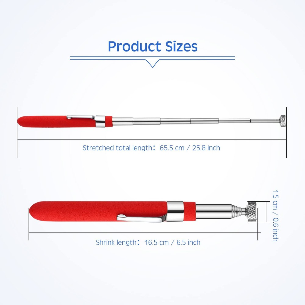 4 Pack 8Lbs Telescoping Magnetic Pickup Tool Extendable Stick Rods for Men